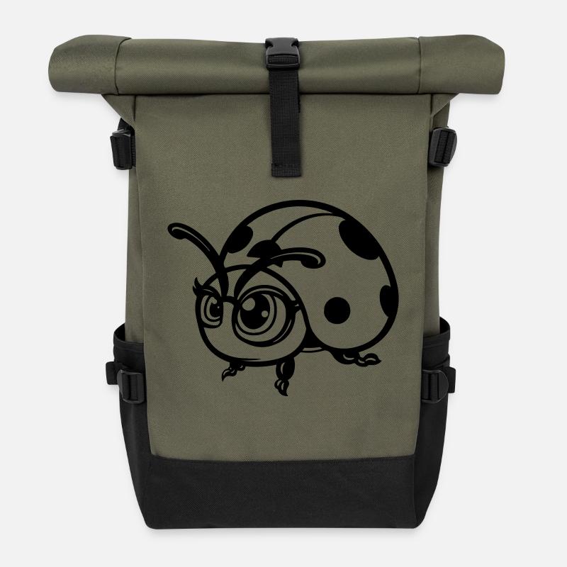 maikäfer comic - Rolltop Rucksack - Olive/Schwarz