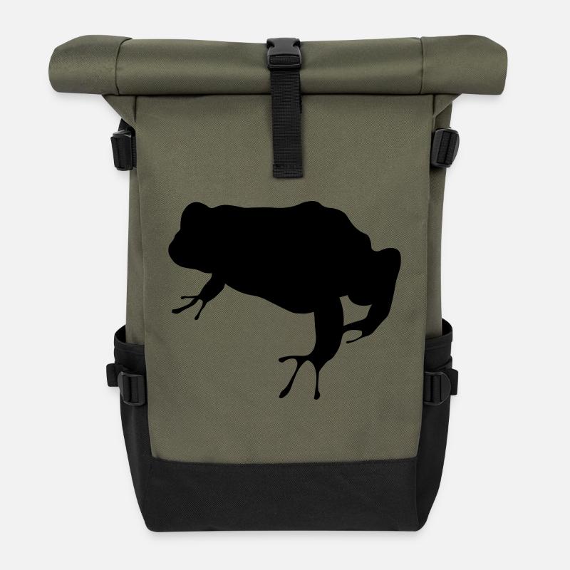 Grenouille - Sac à dos roll top - olive/noir