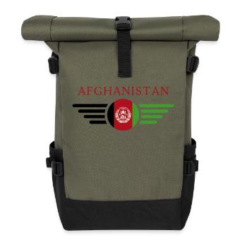 Ich liebe Afghanistan, Eleganz Stil Design T-Shirt - Rolltop Rucksack - Olive/Schwarz - Vorne