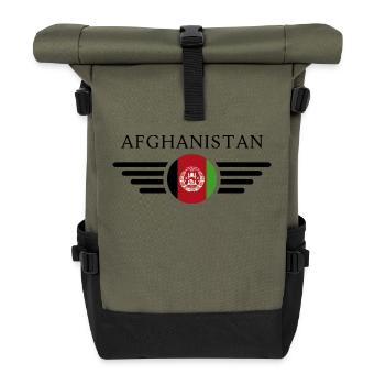 Ich liebe Afghanistan, Eleganz Stil Design T-Shirt - Rolltop Rucksack - Olive/Schwarz - Vorne