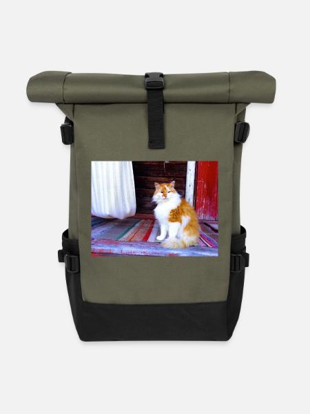In der Hütte für Katzen - Rolltop Rucksack - Olive/Schwarz