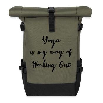 Yoga Meditation Spa Namaste - Rolltop Rucksack - Olive/Schwarz - Vorne