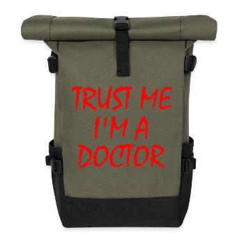 trust me im a doctor - Sac à dos roll top - olive/noir - Devant