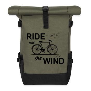 Fahren Sie wie der Wind - Rolltop Rucksack - Olive/Schwarz - Vorne