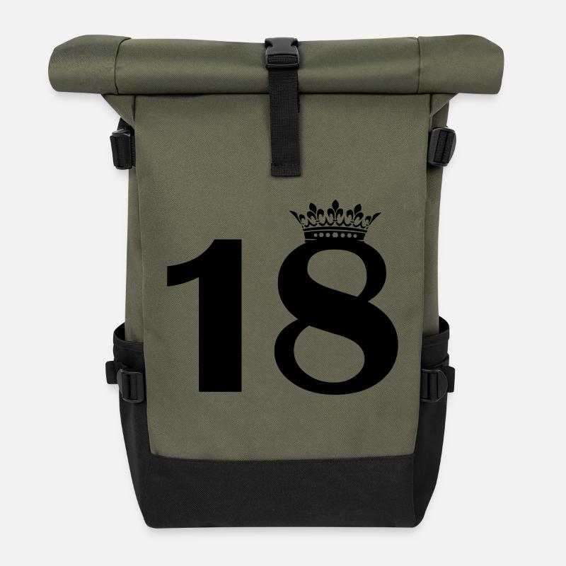 18 krone - Rolltop Rucksack - Olive/Schwarz
