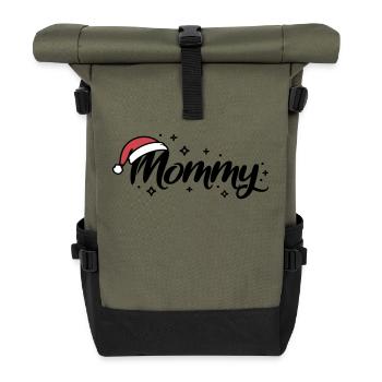 Weihnachtsmütze Mommy Mama - Rolltop Rucksack - Olive/Schwarz - Vorne