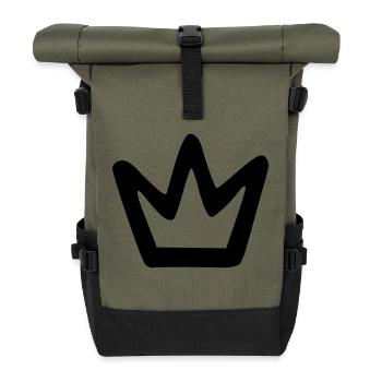 Simple crown - Roll Top Backpack - olive/black - Front
