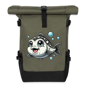 Bébé morue - Sac à dos roll top - olive/noir - Devant