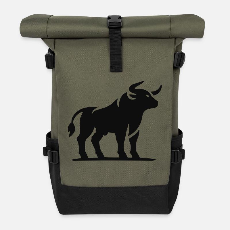 stier tier - Rolltop Rucksack - Olive/Schwarz