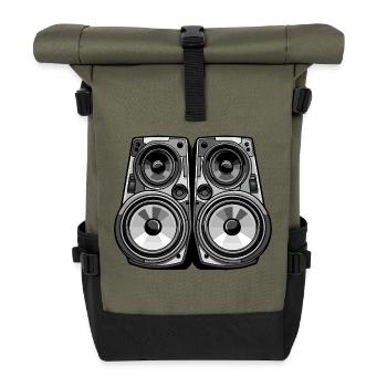 Soirée de boxe musicale - Sac à dos roll top - olive/noir - Devant