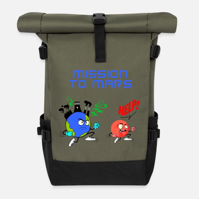 Mission zum Mars - Rolltop Rucksack - Olive/Schwarz