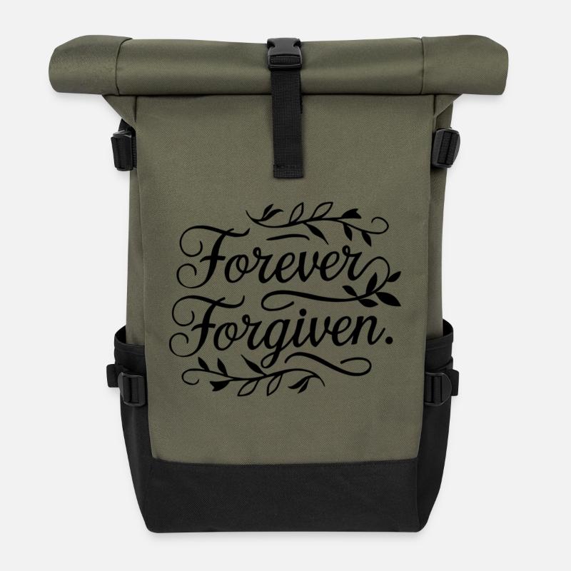 Für immer vergeben - Rolltop Rucksack - Olive/Schwarz