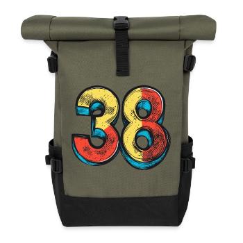 38 Nombre Coloré - Sac à dos roll top - olive/noir - Devant