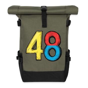 48 Nombre Coloré - Sac à dos roll top - olive/noir - Devant