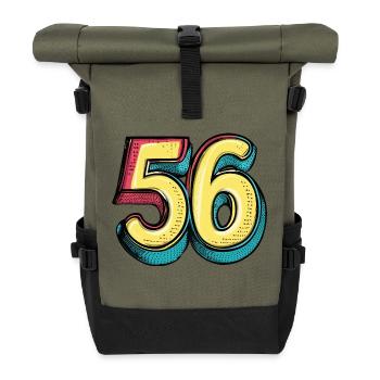 56 Nombre Coloré - Sac à dos roll top - olive/noir - Devant