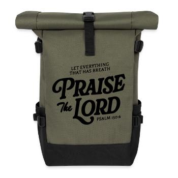 praise the lord - Roll Top Backpack - olive/black - Front