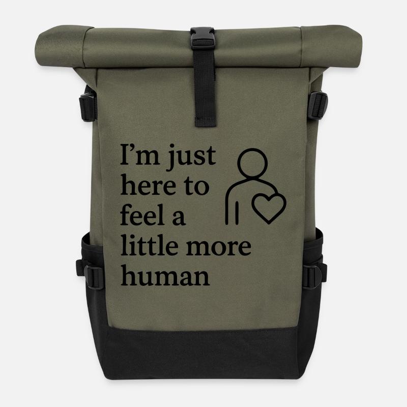 0003 feel more human - Rolltop Rucksack - Olive/Schwarz