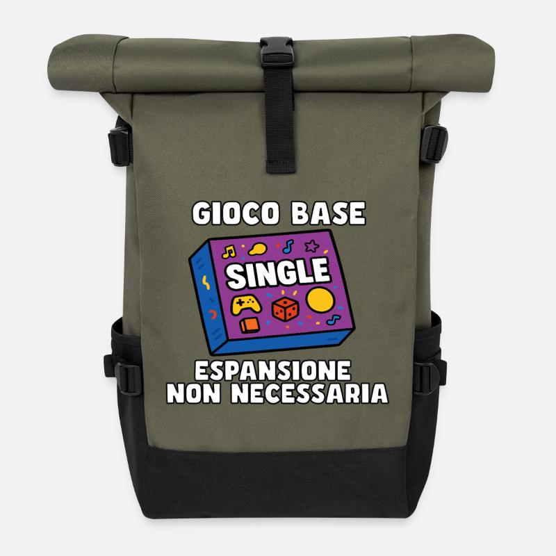 Jeu de base : Pas d’extension - Sac à dos roll top - olive/noir