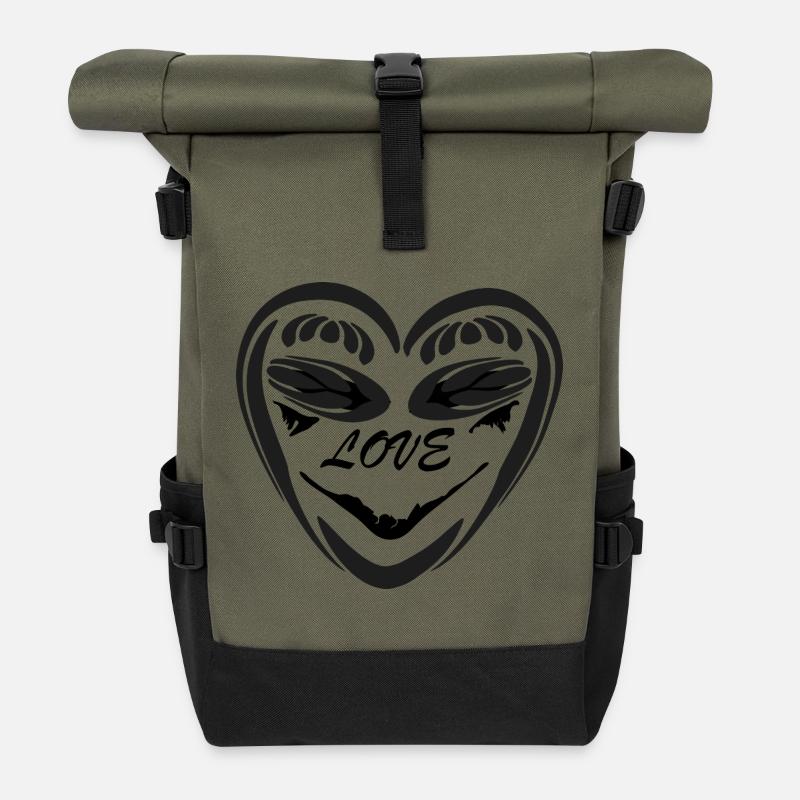 Herzhand Silhouette Vintage - Rolltop Rucksack - Olive/Schwarz