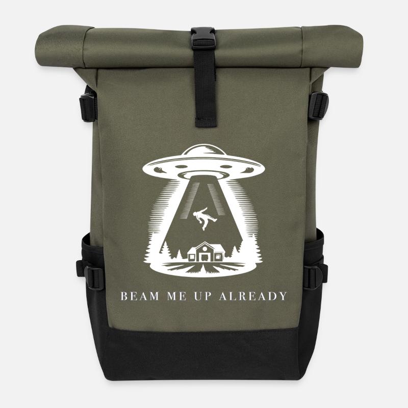 Téléporte-moi Déjà édition blanche - Sac à dos roll top - olive/noir