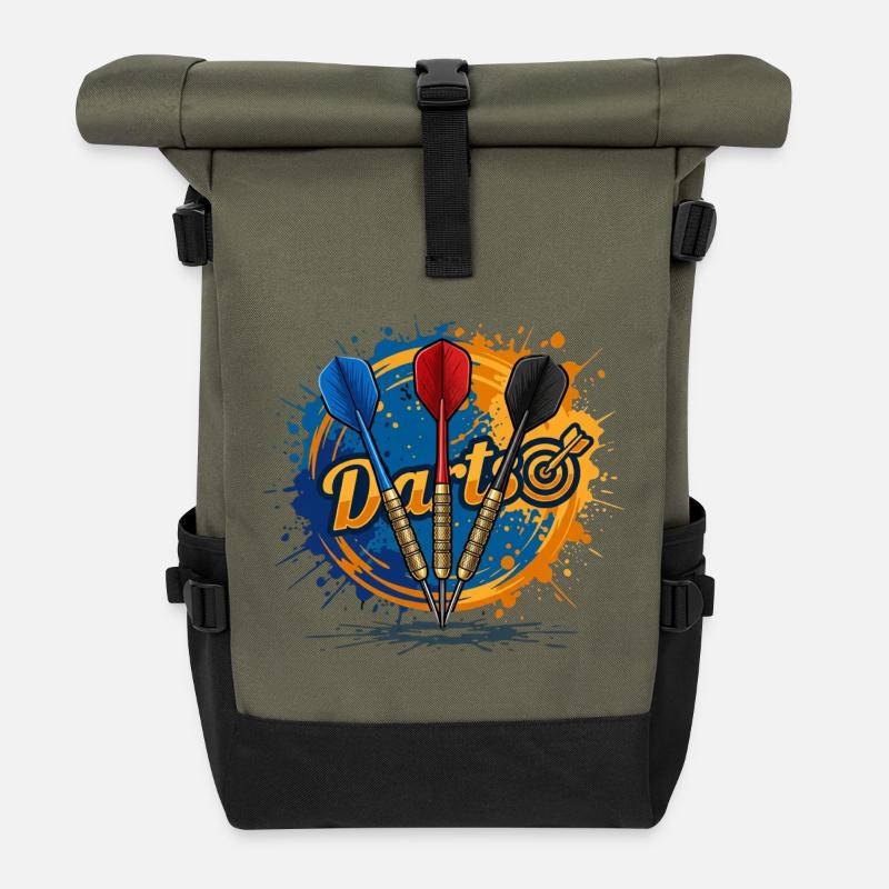 Dartsplash Farbexplosion - Rolltop Rucksack - Olive/Schwarz