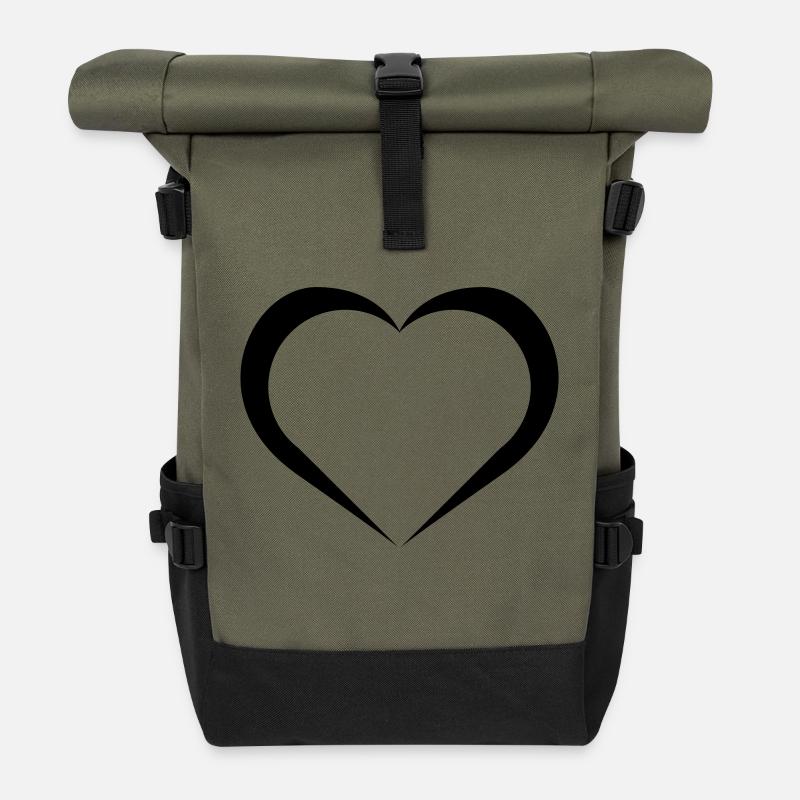 heart - Sac à dos roll top - olive/noir