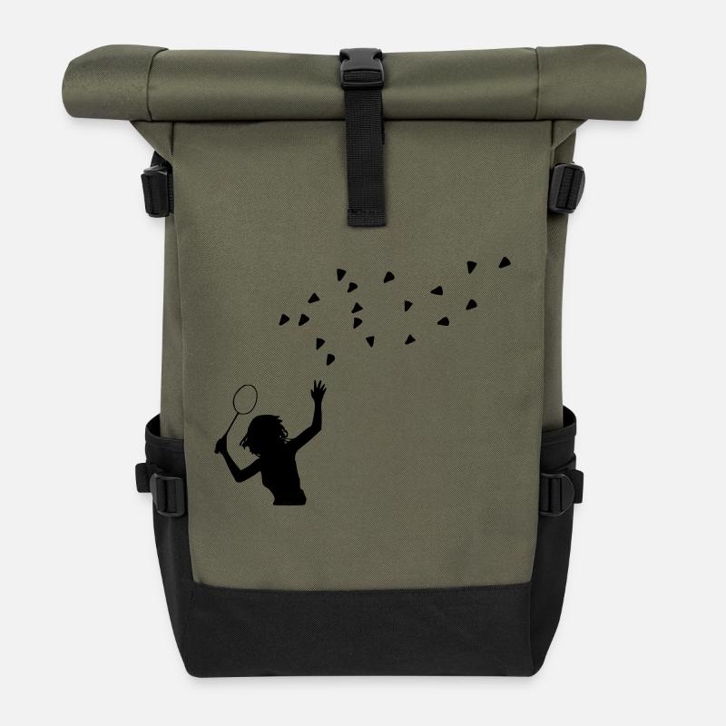 badminton - Sac à dos roll top - olive/noir