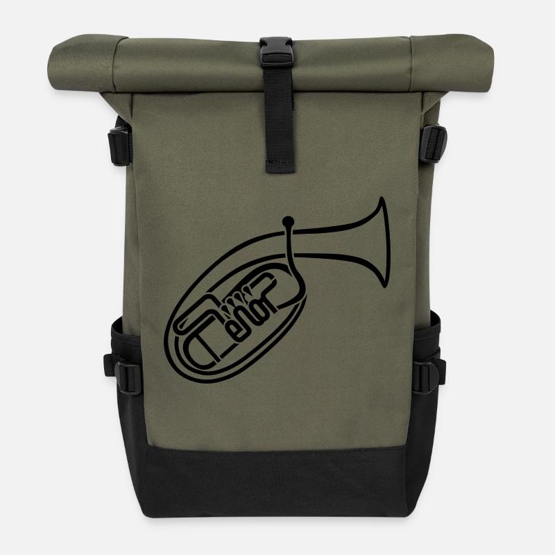 Tenorhorn 1-farbig - Rolltop Rucksack - Olive/Schwarz