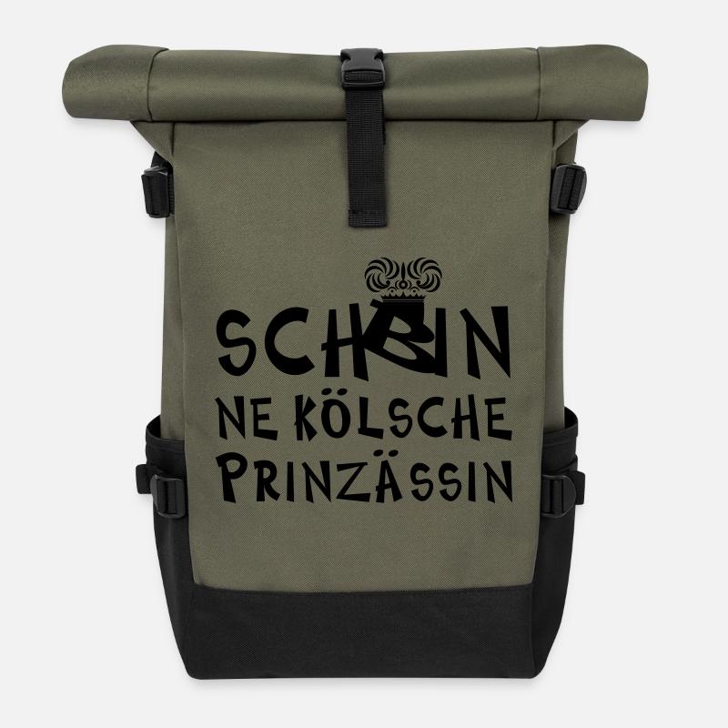 kölsche Prinzessin - Rolltop Rucksack - Olive/Schwarz