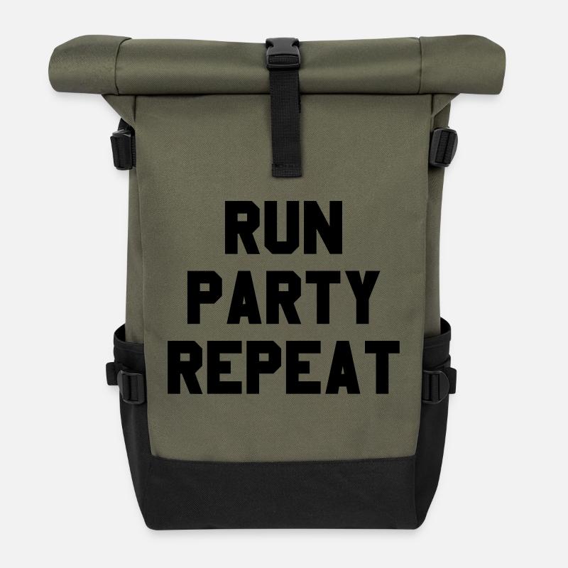 Run-Party-Repeat - Rolltop Rucksack - Olive/Schwarz