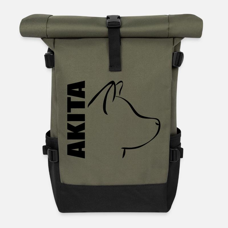 PROFIL AKITA - Sac à dos roll top - olive/noir
