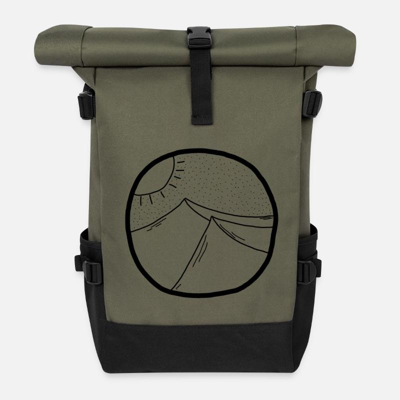 circle hills - Rolltop Rucksack - Olive/Schwarz