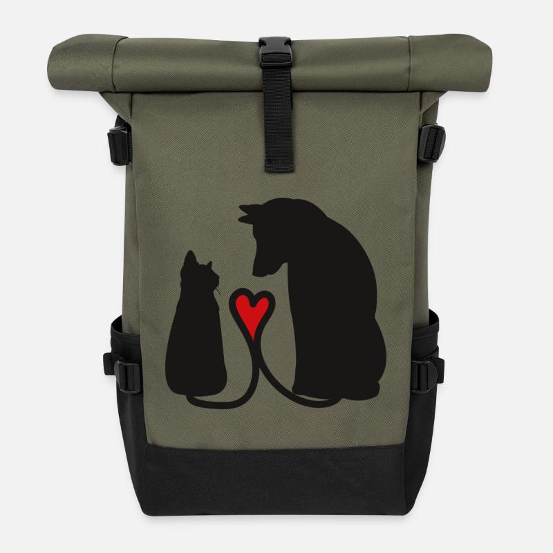 Hund & Katz - Rolltop Rucksack - Olive/Schwarz