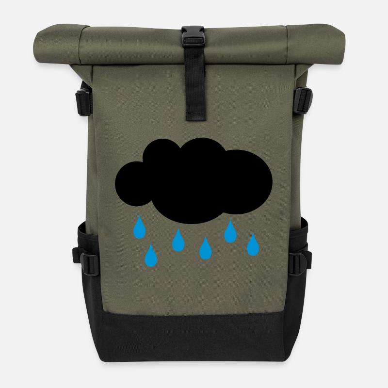 Regen - Rolltop Rucksack - Olive/Schwarz