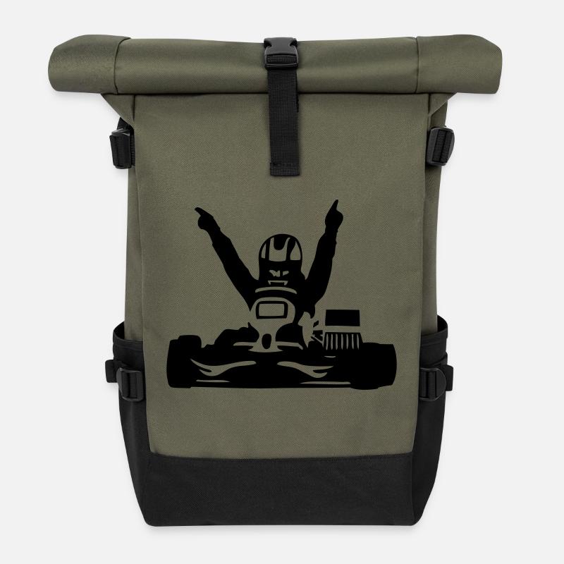 karting Kart racing - Sac à dos roll top - olive/noir