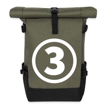 Nummer drei - Rolltop Rucksack - Olive/Schwarz - Vorne