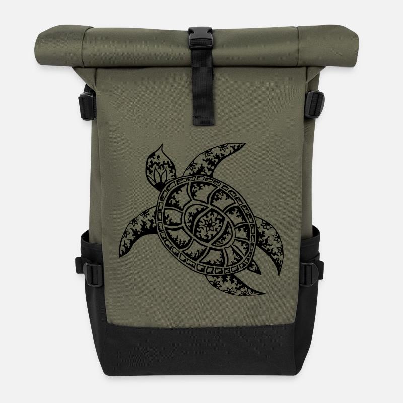 Schildkröte - Rolltop Rucksack - Olive/Schwarz