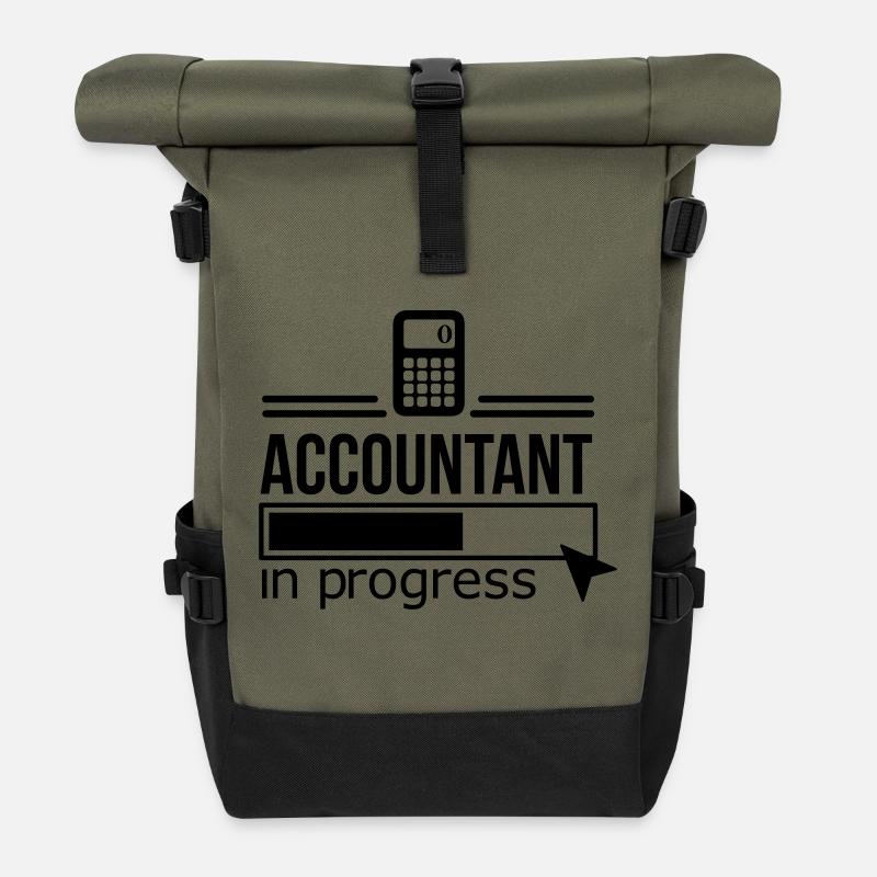 accountant - Roll Top Backpack - olive/black