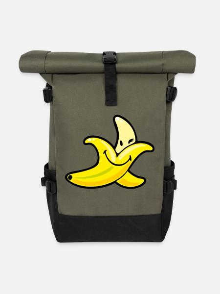 Smiley Banana - Rolltop Rucksack - Olive/Schwarz