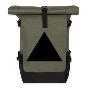 Pyramide, Dreieck - Rolltop Rucksack - Olive/Schwarz - Vorne