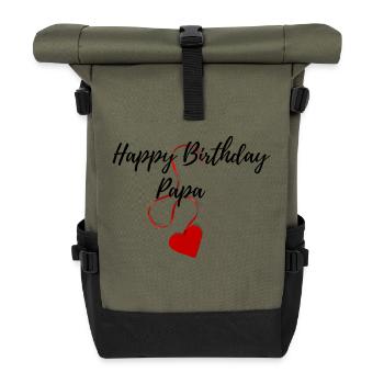 Happy Birthday Papa Favorite Person Birthday - Roll Top Backpack - olive/black - Front