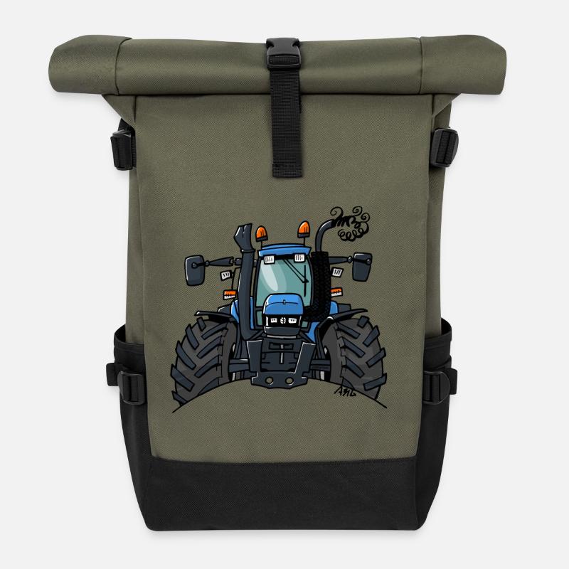 0448 BlueTractor TS115 - Roll Top Backpack - olive/black