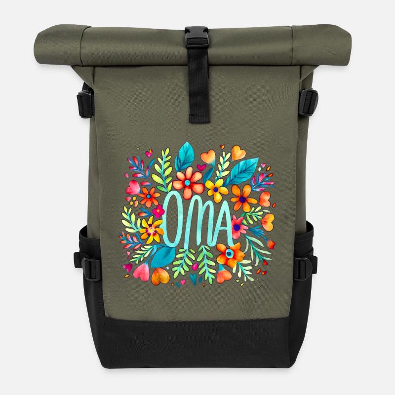 Oma - Rolltop Rucksack - Olive/Schwarz