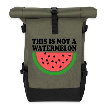 THIS IS NOT A WATERMELON - Rolltop Rucksack - Olive/Schwarz - Vorne