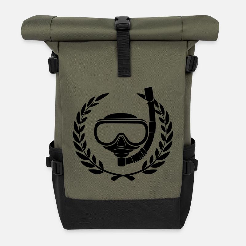 Lunettes de plongée en couronne de laurier - Sac à dos roll top - olive/noir