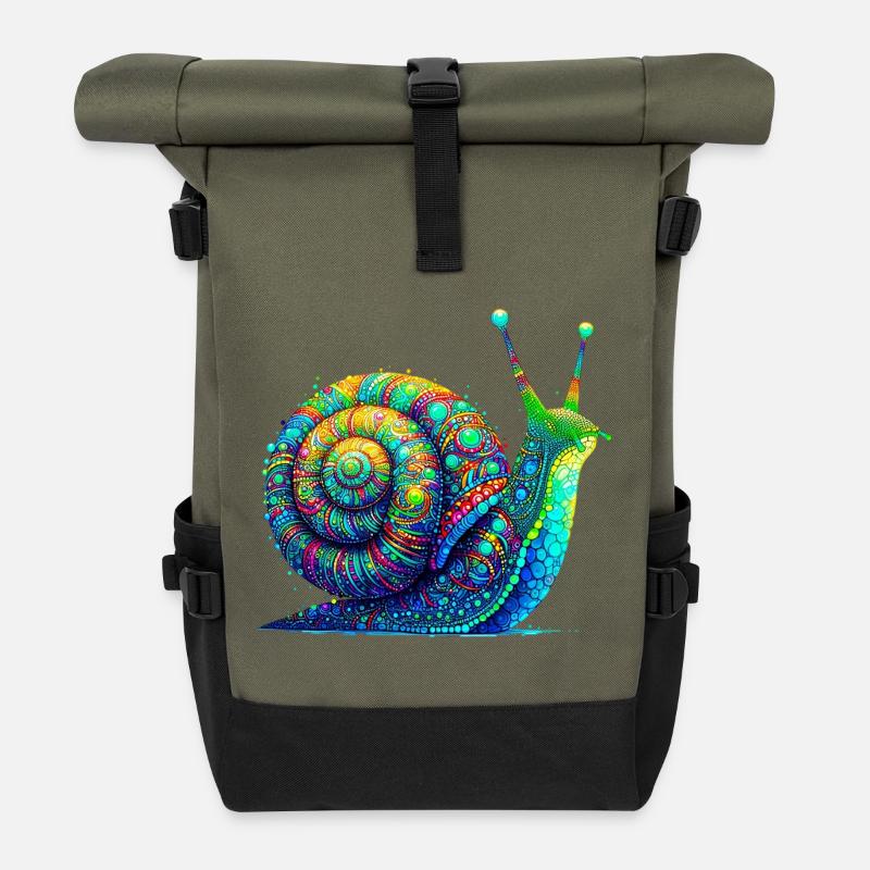 Schnecke - Rolltop Rucksack - Olive/Schwarz
