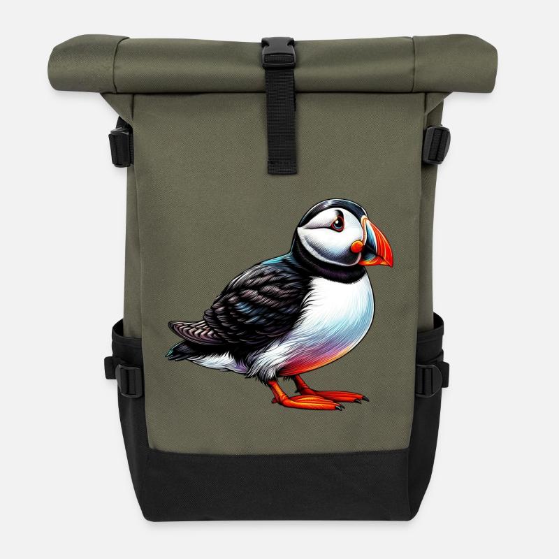 Papageitaucher - Rolltop Rucksack - Olive/Schwarz