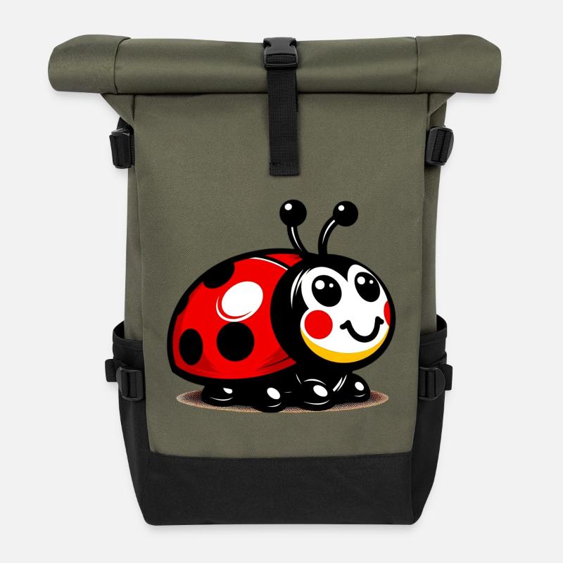 Marienkäfer - Rolltop Rucksack - Olive/Schwarz