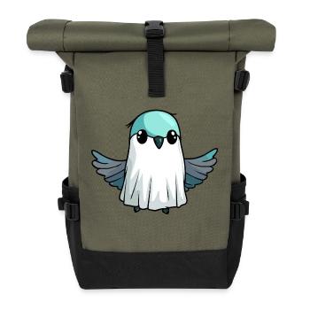 Colibri Oiseau Halloween Bande dessinée Fantôme - Sac à dos roll top - olive/noir - Devant