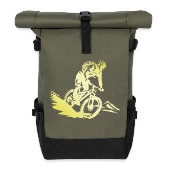 Mountainbiker Sport Gold - Rolltop Rucksack - Olive/Schwarz - Vorne